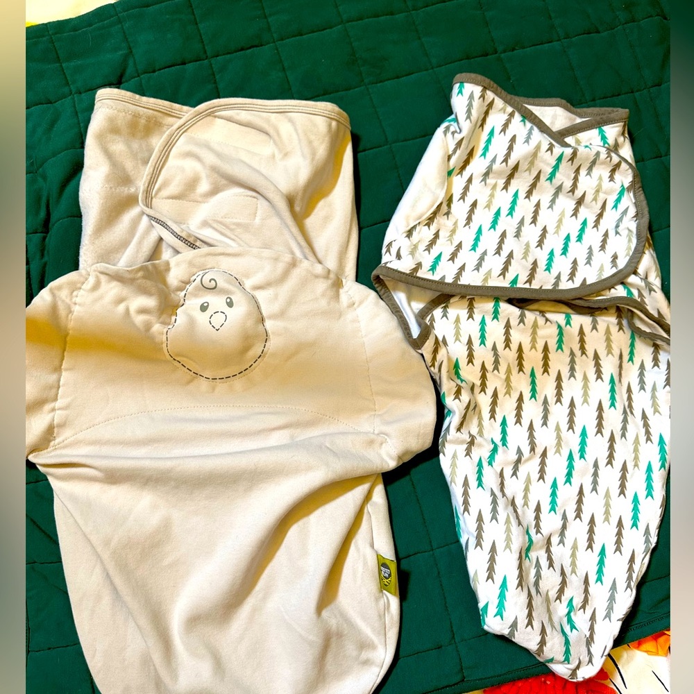 Two sleep sack swaddles